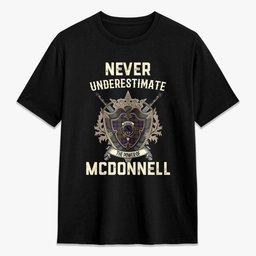 ScotsTee Shop McDonnell of Glengarry Modern Crest Tartan T-shirt Never Underestimate Style