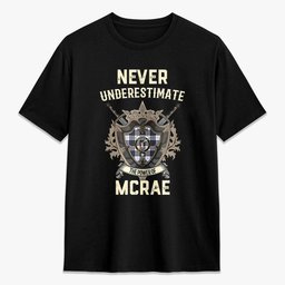 ScotsTee Shop McRae Dress Modern Crest Tartan T-shirt Never Underestimate Style