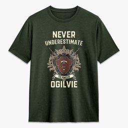 ScotsTee Shop Ogilvie Crest Tartan T-shirt Never Underestimate Style