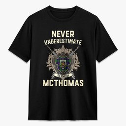 ScotsTee Shop McThomas Modern Crest Tartan T-shirt Never Underestimate Style