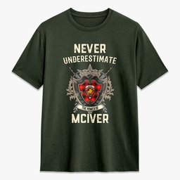 ScotsTee Shop McIver Modern Crest Tartan T-shirt Never Underestimate Style