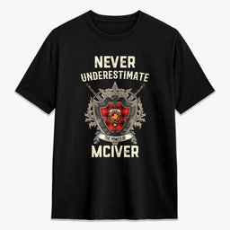 ScotsTee Shop McIver Modern Crest Tartan T-shirt Never Underestimate Style