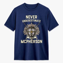 ScotsTee Shop McPherson Dress Modern Crest Tartan T-shirt Never Underestimate Style