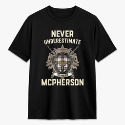 ScotsTee Shop McPherson Dress Modern Crest Tartan T-shirt Never Underestimate Style