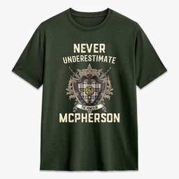 ScotsTee Shop McPherson Dress Ancient Crest Tartan T-shirt Never Underestimate Style