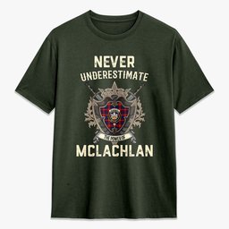 ScotsTee Shop McLachlan Modern Crest Tartan T-shirt Never Underestimate Style