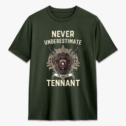 ScotsTee Shop Tennant Crest Tartan T-shirt Never Underestimate Style
