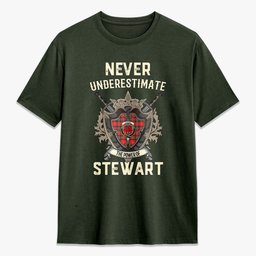 ScotsTee Shop Stewart (Stuart) of Bute Crest Tartan T-shirt Never Underestimate Style