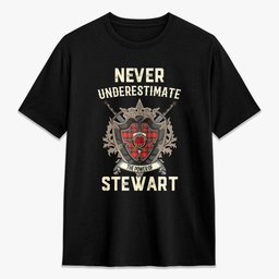 ScotsTee Shop Stewart (Stuart) of Bute Crest Tartan T-shirt Never Underestimate Style