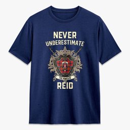 ScotsTee Shop Reid Modern Crest Tartan T-shirt Never Underestimate Style