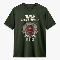 ScotsTee Shop Reid Modern Crest Tartan T-shirt Never Underestimate Style