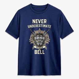 ScotsTee Shop Bell of the Borders Crest Tartan T-shirt Never Underestimate Style