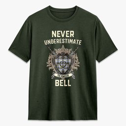 ScotsTee Shop Bell of the Borders Crest Tartan T-shirt Never Underestimate Style