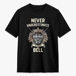 ScotsTee Shop Bell of the Borders Crest Tartan T-shirt Never Underestimate Style