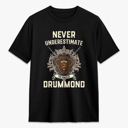 ScotsTee Shop Drummond Clan Crest Tartan T-shirt Never Underestimate Style