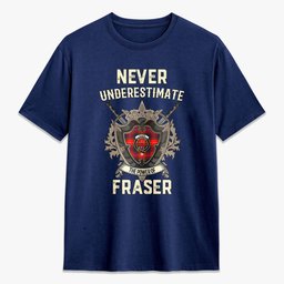 ScotsTee Shop Fraser (of Lovat) Modern Crest Tartan T-shirt Never Underestimate Style