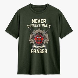 ScotsTee Shop Fraser (of Lovat) Modern Crest Tartan T-shirt Never Underestimate Style