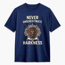 ScotsTee Shop Harkness Dress Crest Tartan T-shirt Never Underestimate Style