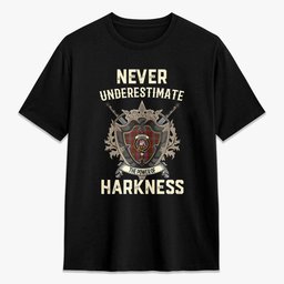 ScotsTee Shop Harkness Dress Crest Tartan T-shirt Never Underestimate Style