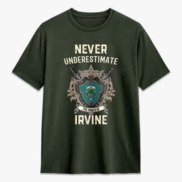 ScotsTee Shop Irvine Ancient Crest Tartan T-shirt Never Underestimate Style