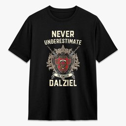 ScotsTee Shop Dalziel Modern Crest Tartan T-shirt Never Underestimate Style