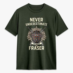 ScotsTee Shop Fraser (of Lovat) Hunting Modern Crest Tartan T-shirt Never Underestimate Style
