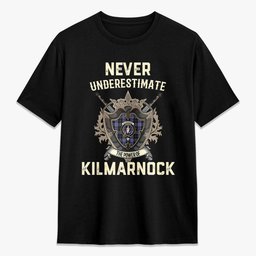 ScotsTee Shop Kilmarnock Crest Tartan T-shirt Never Underestimate Style