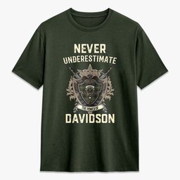 ScotsTee Shop Davidson Tulloch Dress Crest Tartan T-shirt Never Underestimate Style