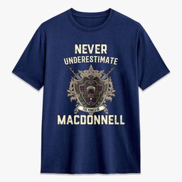 ScotsTee Shop MacDonnell of Glengarry Modern Crest Tartan T-shirt Never Underestimate Style