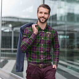 ScotsTee Shop Scottish Taylor Clan Crest Tartan Long Sleeve Shirt, Cotton Tartan Plaid Shirt