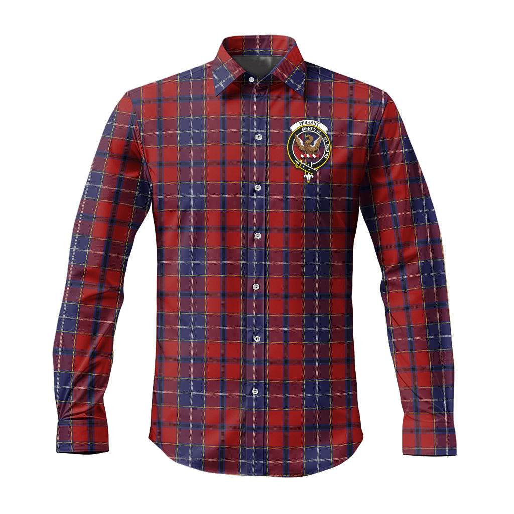 ScotsTee Shop Scottish Wishart Dress Clan Crest Tartan Long Sleeve Shirt, Cotton Tartan Plaid Shirt