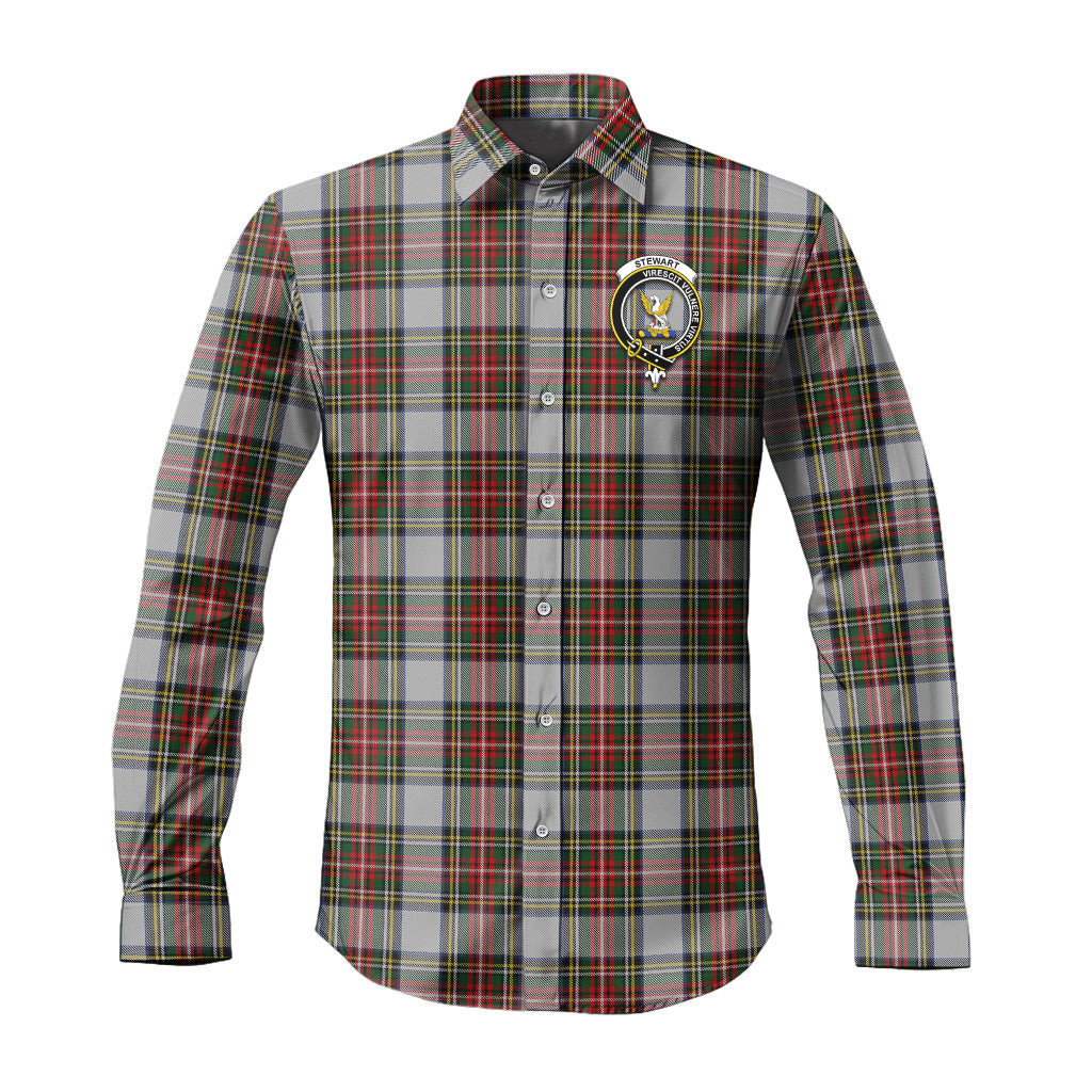 ScotsTee Shop Scottish Stewart Dress Clan Crest Tartan Long Sleeve Shirt, Cotton Tartan Plaid Shirt