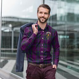ScotsTee Shop Scottish Wardlaw Clan Crest Tartan Long Sleeve Shirt, Cotton Tartan Plaid Shirt