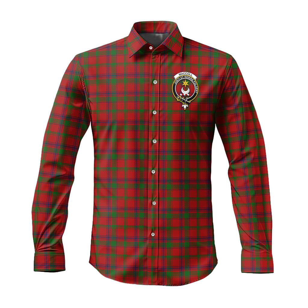 ScotsTee Shop Scottish MacColl Clan Crest Tartan Long Sleeve Shirt, Cotton Tartan Plaid Shirt