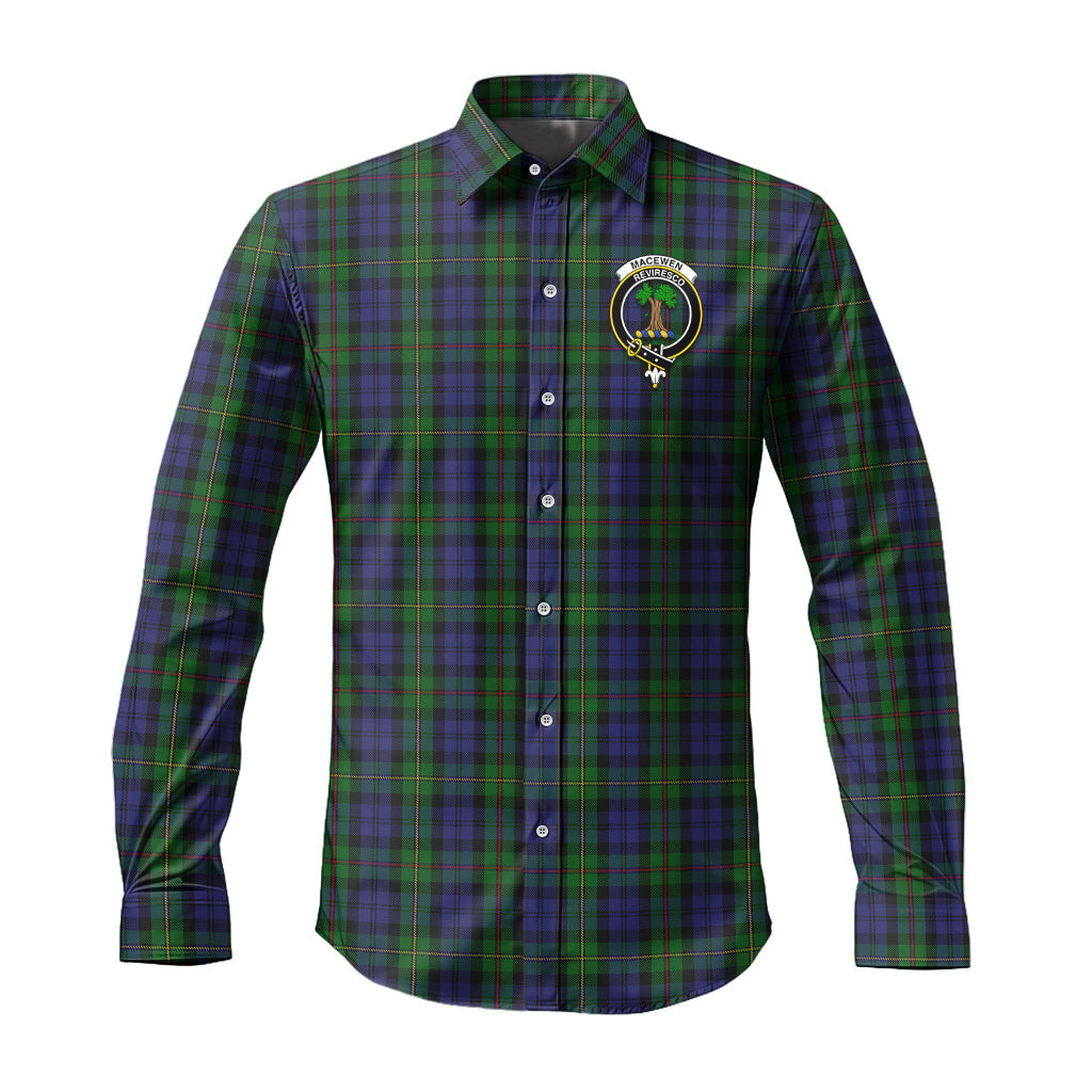 ScotsTee Shop Scottish MacEwen Clan Crest Tartan Long Sleeve Shirt, Cotton Tartan Plaid Shirt