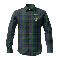 ScotsTee Shop Scottish MacEwen Clan Crest Tartan Long Sleeve Shirt, Cotton Tartan Plaid Shirt