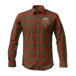 ScotsTee Shop Scottish MacIntosh Red Clan Crest Tartan Long Sleeve Shirt, Cotton Tartan Plaid Shirt