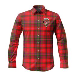 ScotsTee Shop Scottish MacDougall Modern Clan Crest Tartan Long Sleeve Shirt, Cotton Tartan Plaid Shirt
