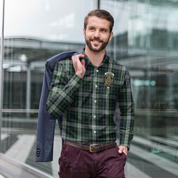 ScotsTee Shop Scottish MacKenzie Dress Clan Crest Tartan Long Sleeve Shirt, Cotton Tartan Plaid Shirt