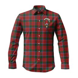 ScotsTee Shop Scottish MacNaughton Clan Crest Tartan Long Sleeve Shirt, Cotton Tartan Plaid Shirt