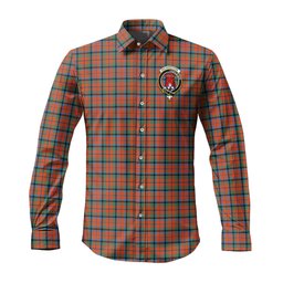 ScotsTee Shop Scottish MacNaughton Ancient Clan Crest Tartan Long Sleeve Shirt, Cotton Tartan Plaid Shirt