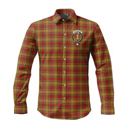 ScotsTee Shop Scottish Scrymgeour Clan Crest Tartan Long Sleeve Shirt, Cotton Tartan Plaid Shirt