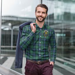 ScotsTee Shop Scottish Sinclair Hunting Ancient Clan Crest Tartan Long Sleeve Shirt, Cotton Tartan Plaid Shirt