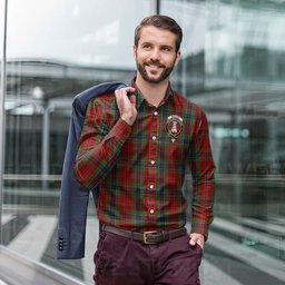 ScotsTee Shop Scottish MacLean of Duart Clan Crest Tartan Long Sleeve Shirt, Cotton Tartan Plaid Shirt
