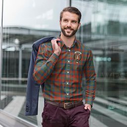 ScotsTee Shop Scottish Matheson Ancient Clan Crest Tartan Long Sleeve Shirt, Cotton Tartan Plaid Shirt