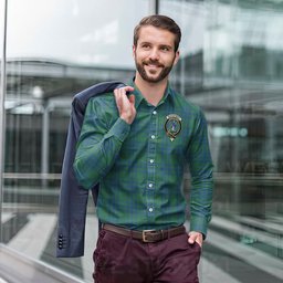 ScotsTee Shop Scottish Montgomery Ancient Clan Crest Tartan Long Sleeve Shirt, Cotton Tartan Plaid Shirt