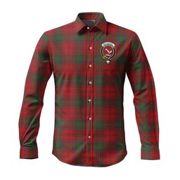 ScotsTee Shop Scottish MacDougall Clan Crest Tartan Long Sleeve Shirt, Cotton Tartan Plaid Shirt