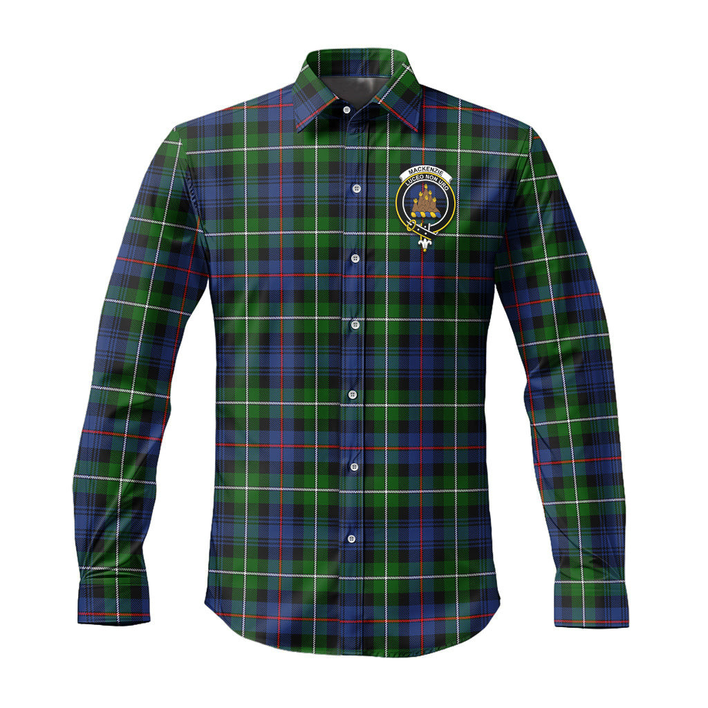ScotsTee Shop Scottish MacKenzie Modern Clan Crest Tartan Long Sleeve Shirt, Cotton Tartan Plaid Shirt