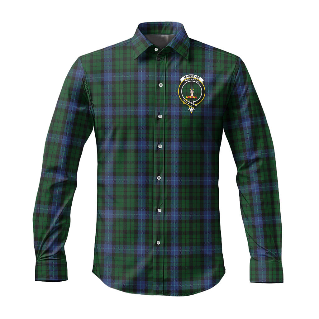 ScotsTee Shop Scottish MacIntyre Clan Crest Tartan Long Sleeve Shirt, Cotton Tartan Plaid Shirt