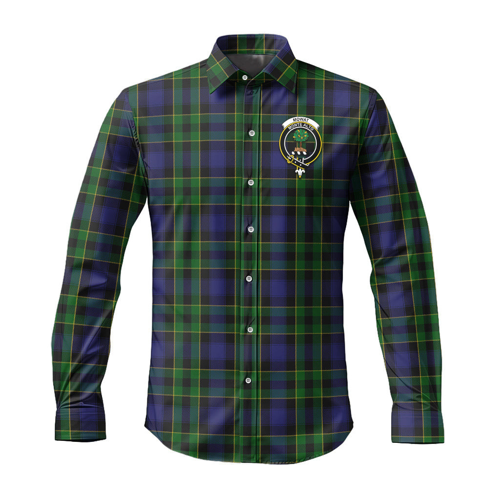 ScotsTee Shop Scottish Mowat Clan Crest Tartan Long Sleeve Shirt, Cotton Tartan Plaid Shirt